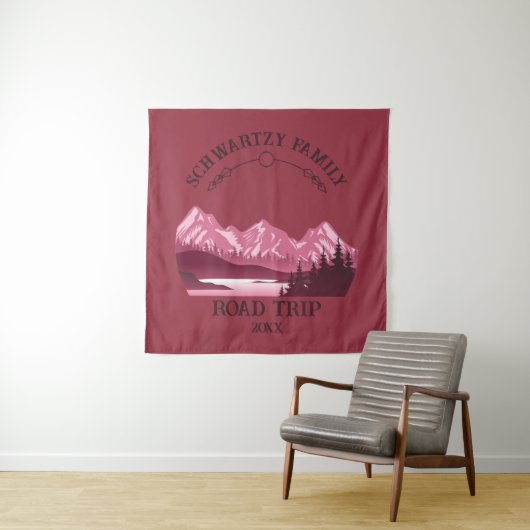 Tenture Sunset vintage Red Mountain Lake (En situation)