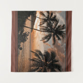 Tenture Sunset Virgin Islands St. Croix Beach Palm Trees (Devant (Horizontal))