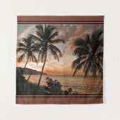 Tenture Sunset Virgin Islands St. Croix Beach Palm Trees (Devant)