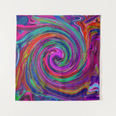 Tenture Super Abstrait Retro Magenta Dark Rainbow Swirl (Devant (Horizontal))