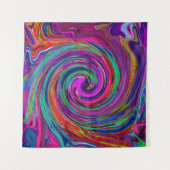 Tenture Super Abstrait Retro Magenta Dark Rainbow Swirl (Devant)