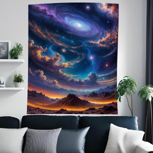 Tenture Superbe Galaxie Spirale Espace Alien Planète Sky A