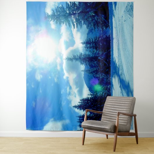 Tenture Superbe hiver Soleil Pine Trees Paysage (En situation)