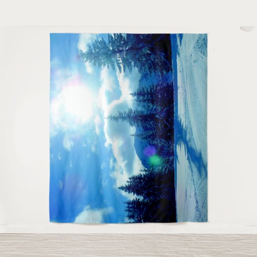 Tenture Superbe hiver Soleil Pine Trees Paysage (Devant)