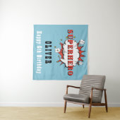 Tenture Superhero Comic Speech Bubble Boy Anniversaire Par (En situation (horizontale))