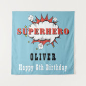 Tenture Superhero Comic Speech Bubble Boy Anniversaire Par (Devant)