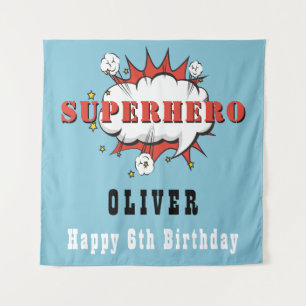 Tenture Superhero Comic Speech Bubble Boy Anniversaire Par