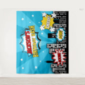 Tenture Superhero Comic Style de livre Garçon Anniversaire (Devant)