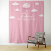Tenture Sur Cloud Neuf Baby shower de fille rose moderne (En situation)
