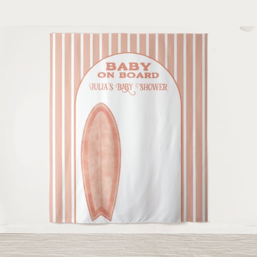 Tenture Surf Board Baby Shower Custom Photo Wall Banner (Devant)