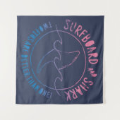 Tenture Surf Et Requin Drôle Surfer Surf Été (Devant (Horizontal))