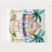 Tenture Surf & Sea Bébé à Bord Baby Shower Plage (Devant (Horizontal))