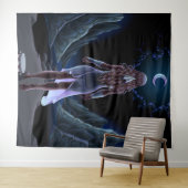 Tenture Surreal Moonlight Girl (En situation (horizontale))