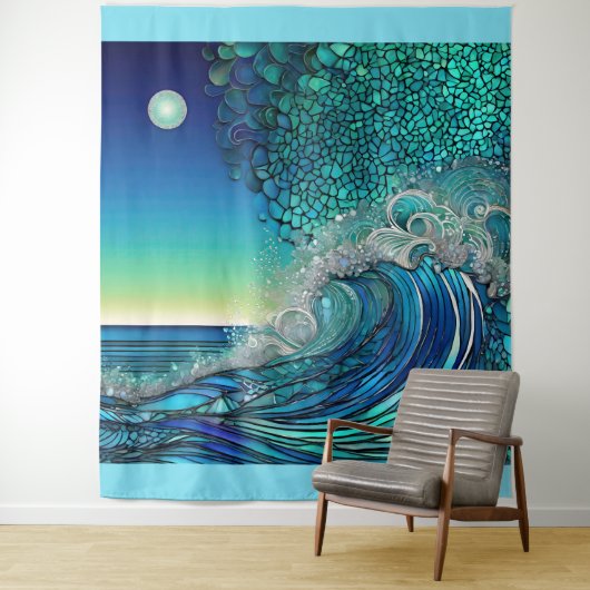 Tenture Surreal Surf Seascape (En situation)