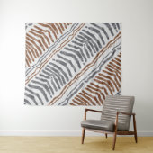Tenture Suspension murale moderne boho gris marron (En situation (horizontale))