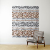 Tenture Suspension murale moderne boho gris marron (En situation)