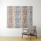 Tenture Suspension murale moderne boho gris marron (En situation (horizontale))