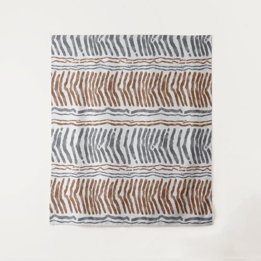 Tenture Suspension murale moderne boho gris marron (Devant)