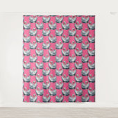Tenture Swan Birds Pattern Design On Pink (Devant)
