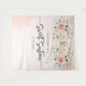 Tenture Sweet 16 Aquarelle rose Floral Anniversaire fond (Devant (Horizontal))