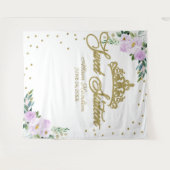 Tenture Sweet 16 Arrière-plan Or Tiara Lavender Floral (Devant (Horizontal))