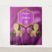 Tenture Sweet 16 Ballons de Parties scintillant et de Part (Devant)