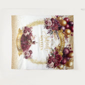 Tenture Sweet 16 Bannière Bourgogne robe Parties scintilla (Devant (Horizontal))