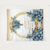 Tenture Sweet 16 Bleu or Aquarelle Bleu Fond (Devant (Horizontal))