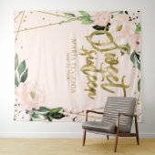 Tenture Sweet 16 Gold Foil Blush Rose Floral fond (En situation (horizontale))