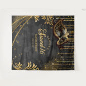 Tenture Sweet 16 Masquerade Black Photo Backdrop ID1032 (Devant (Horizontal))