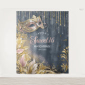Tenture Sweet 16 Masquerade Rose Gld photo fond ID1032 (Devant)