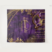 Tenture Sweet 16 Masquerade violet fond photo ID1032 (Devant (Horizontal))