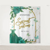 Tenture Sweet 16 Papillons Emerald Green Gown fond (Devant)