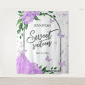 Tenture Sweet 16 Papillons Lavande arrière-plan (Devant)