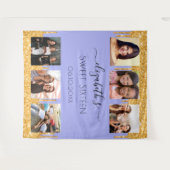 Tenture Sweet 16 partie violet or parties scintillant phot (Devant (Horizontal))