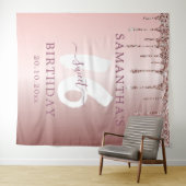 Tenture Sweet 16 Parties scintillant roses Drips Anniversa (En situation (horizontale))