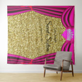 Tenture Sweet 16 Princess Couronne rose rideau Parties sci (En situation (horizontale))