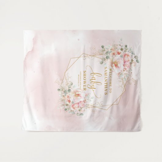 Tenture Sweet Baby Girl sauge or vert parties scintillant (Devant (Horizontal))