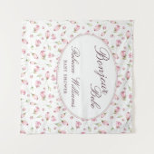 Tenture Sweet Macaron Bonjour Bebe Baby shower rose (Devant (Horizontal))