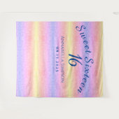 Tenture Sweet Sixteen 16 personnalisé paillettes arc-en-ci (Devant (Horizontal))