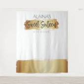 Tenture Sweet sixteen 16 Photo Booth Party Backdrop Gold (Devant)