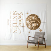 Tenture Sweet sixteen Gold Disco Ball 16e fête d'anniversa (En situation (horizontale))