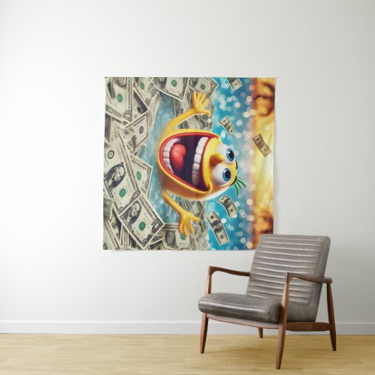 Tenture swimming in money (En situation (horizontale))