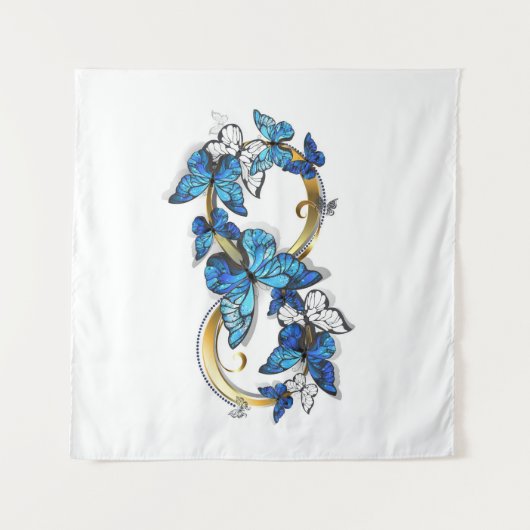 Tenture Symbol Infinity of Blue Morpho Butterflies (Devant (Horizontal))