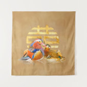Tenture Symbole canard mandarin et double bonheur (Devant)