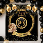 Tenture Symbole Classy Gold High Heels 50th Birthday Party<br><div class="desc">✨ Célébrez dans un vrai glamour avec cette Gold High Heels 50th Birthday Backdrop, conçu en noir et or chic avec ballons de parties scintillant et des accents scintillants. Parfait comme décor de stand de photos de fête, bannière de table de desserts ou décor de mur élégant, ce design ajoute...</div>
