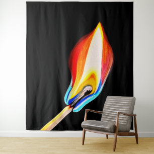 Tenture Symbole de Flamme de Passion, d'Énergie et de Créa