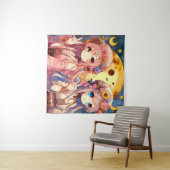 Tenture SYMBOLE DE LA FEMME Anime Hippie Lune Filles Donne (En situation (horizontale))