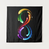 Tenture Symbole de l'infini de comètes arc-en-ciel (Devant (Horizontal))