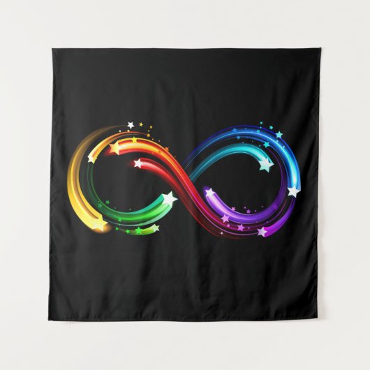 Tenture Symbole de l'infini de comètes arc-en-ciel (Devant)